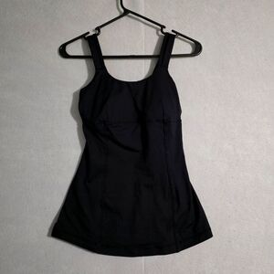 Lululemon Womens Black Double Strap Tank Top Built In Bra Size 4
